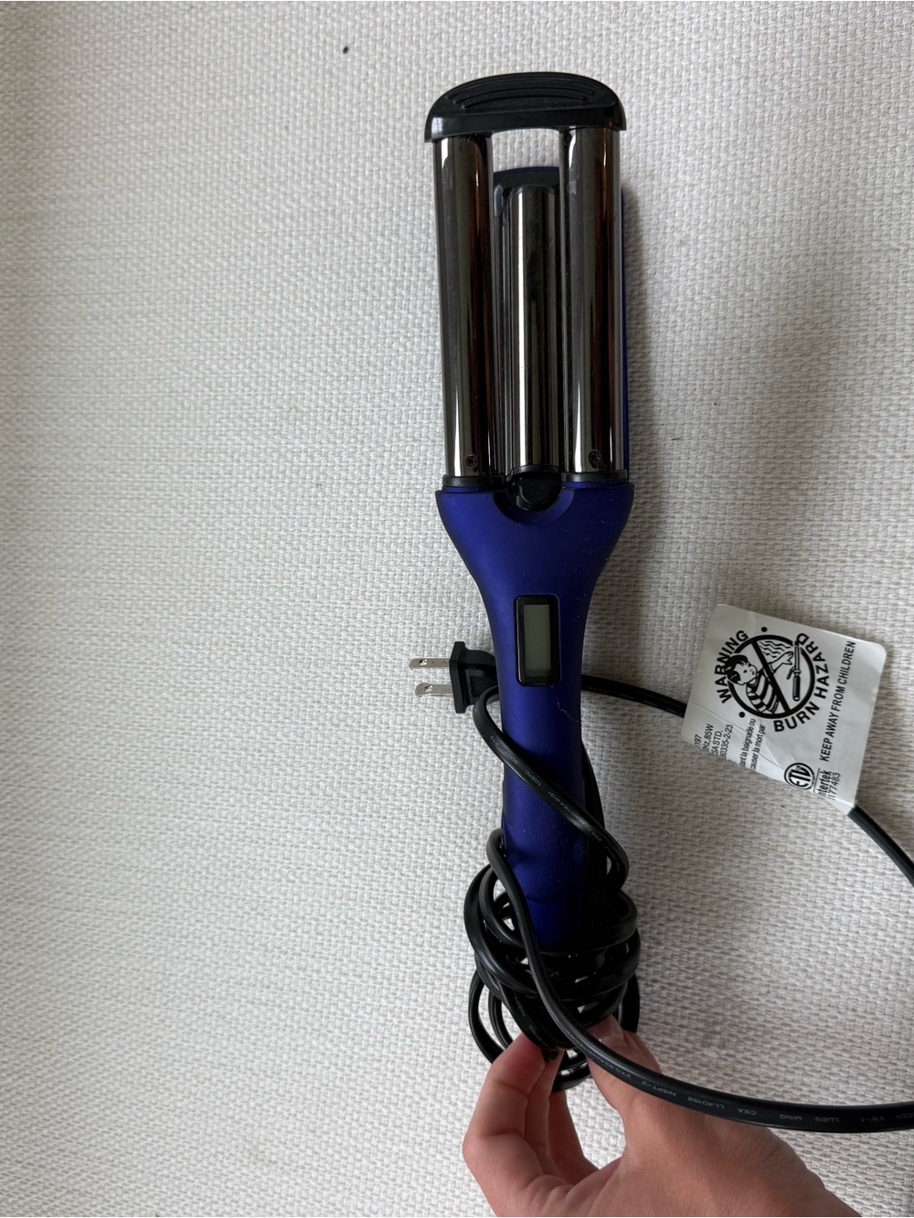 Ion Triple Barrel Hair Waver Adjustable Temperature Purple